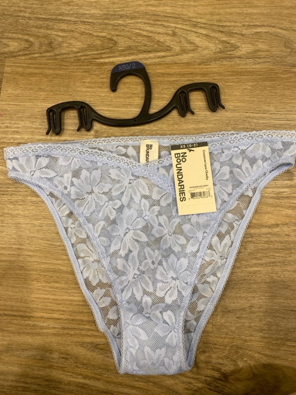 No Boundaries Light Blue Crossover Lace Cheeky Panty